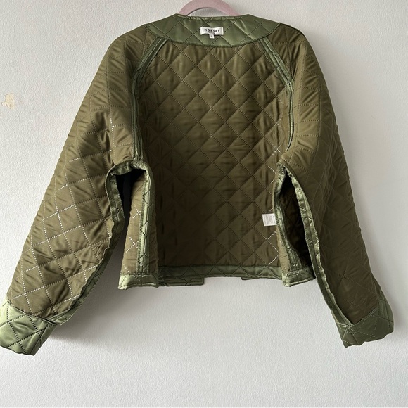 Horses Atelier Quilted Jacket in Green Satin - Picture 10 of 12